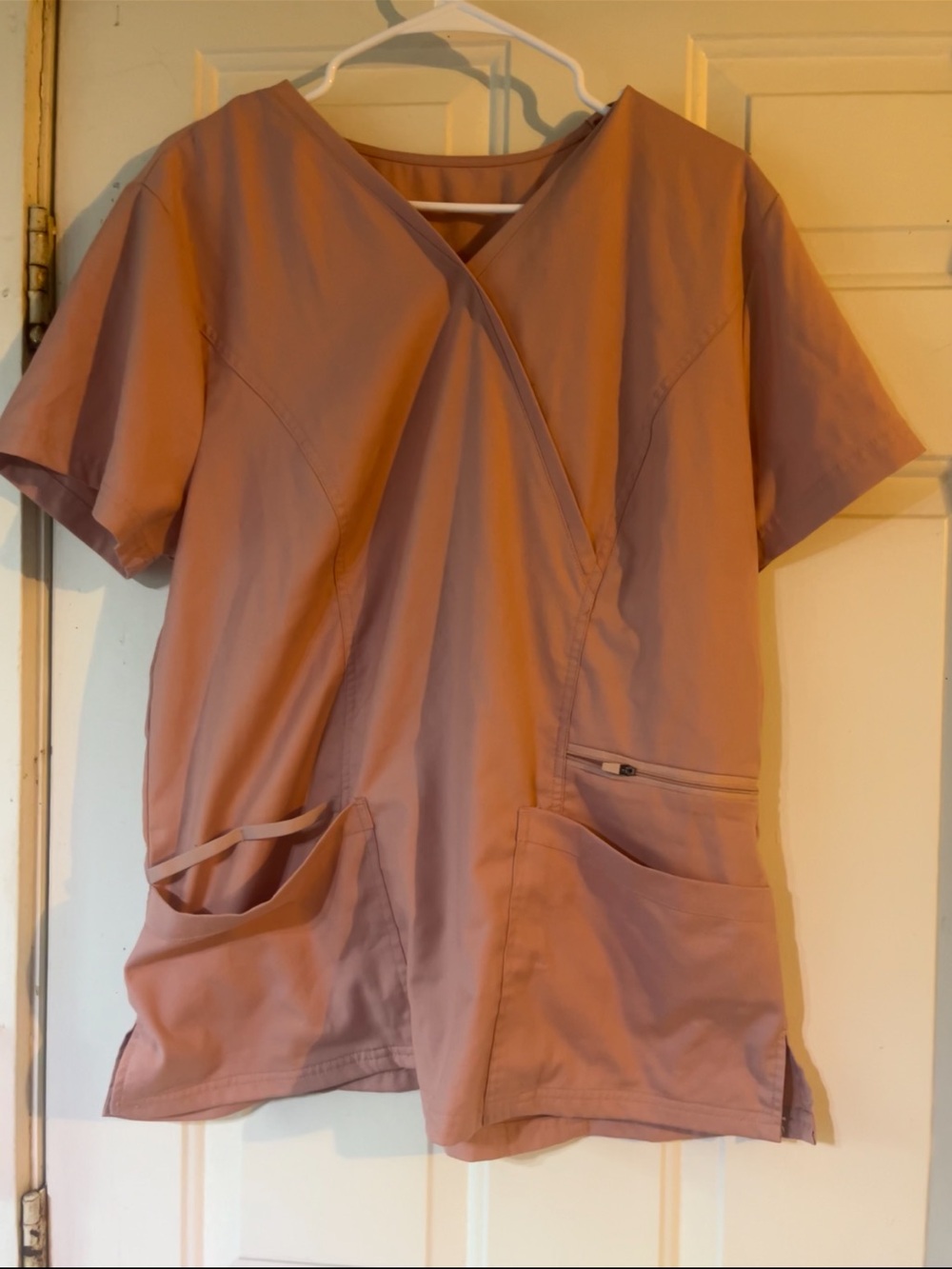 Pink Scrub Top with Pockets